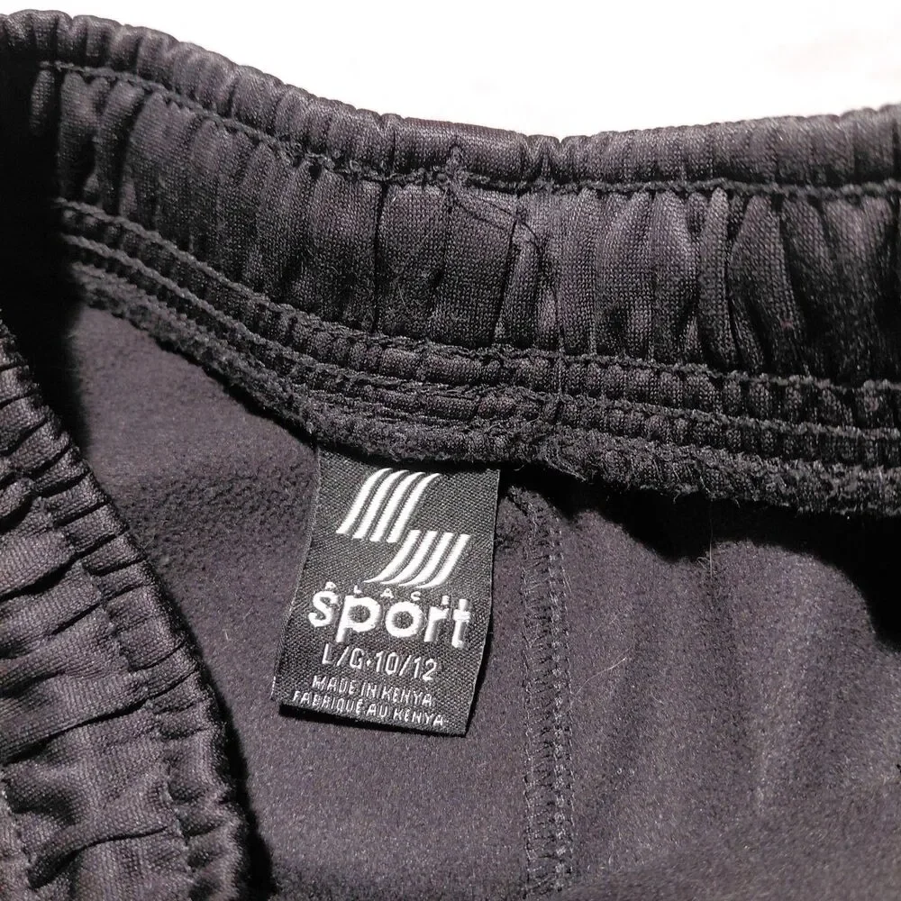Lot of 3 Place Sport Boys Fleece Lined Athletic Sweatpants L 10/12 Black